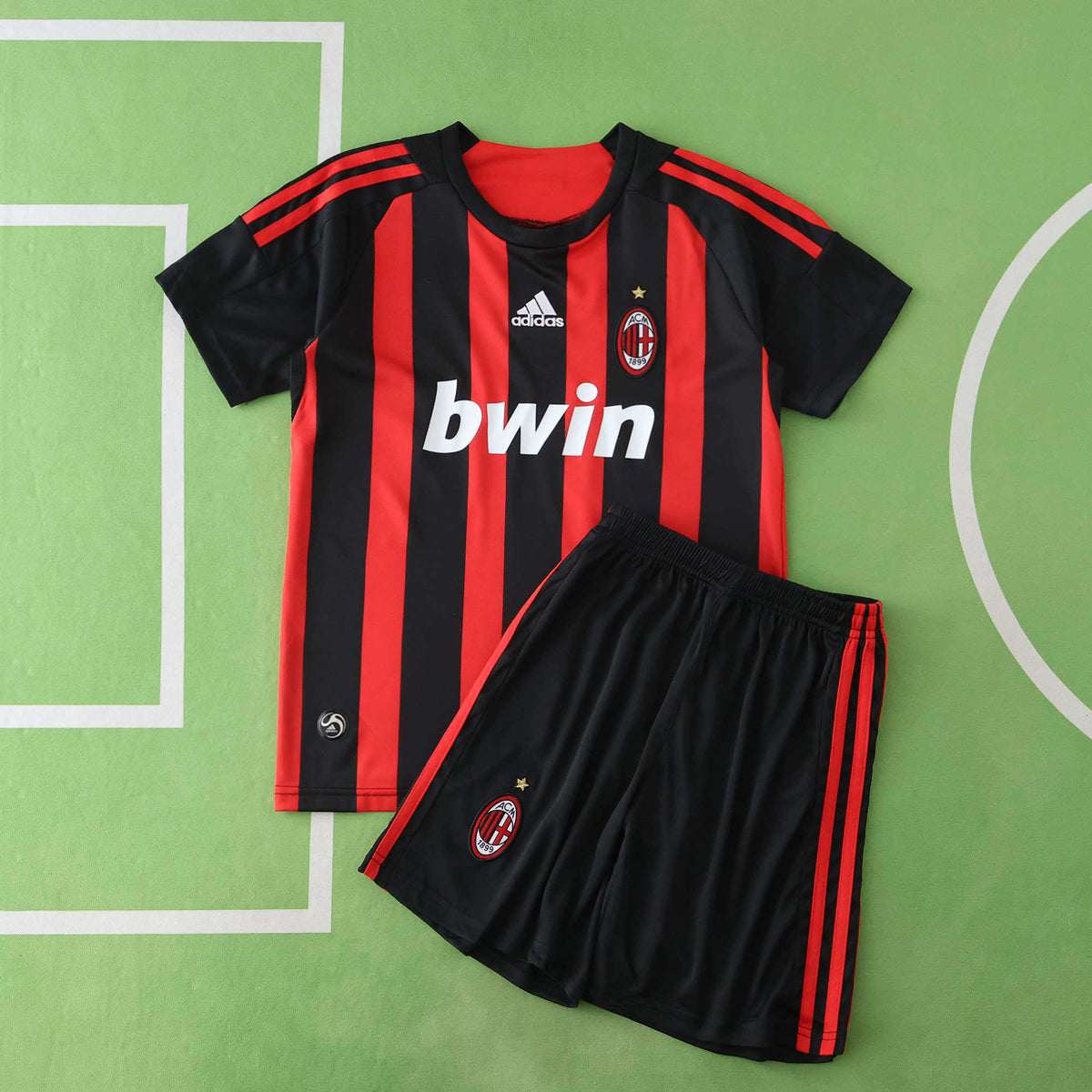 A.C. Milan 2008-2009 Season Retro Home Kids Football Jersey Trikot Maillot