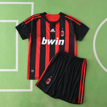 A.C. Milan 2008-2009 Season Retro Home Kids Football Jersey Trikot Maillot