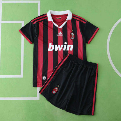 A.C. Milan 2009-2010 Season Retro Home Kids Football Jersey Trikot Maillot