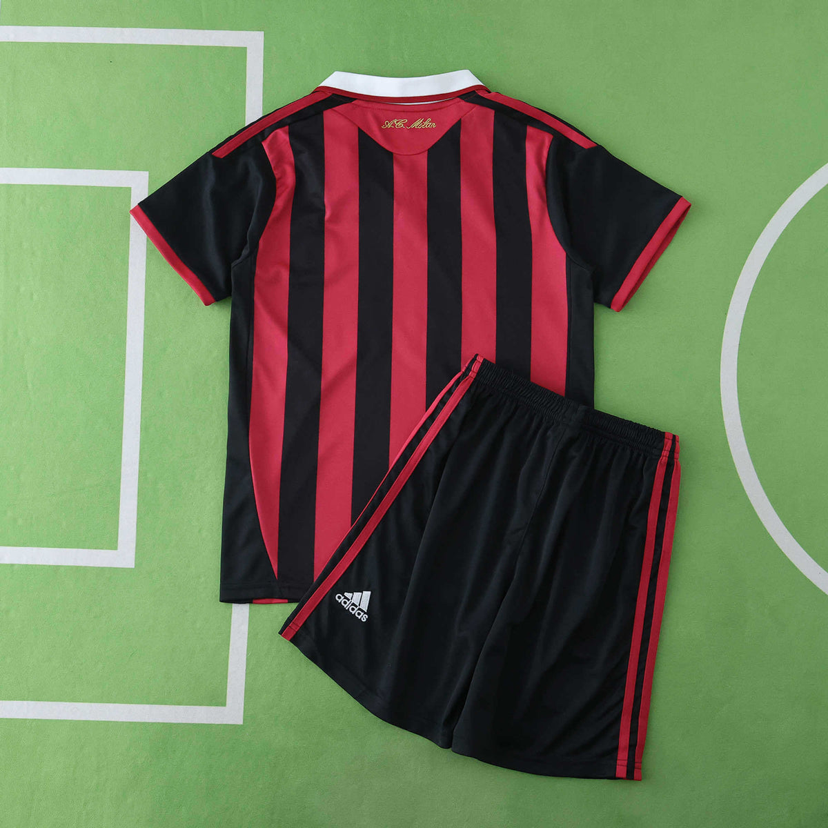 A.C. Milan 2009-2010 Season Retro Home Kids Football Jersey Trikot Maillot