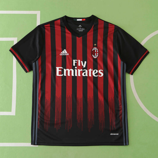 A.C Milan 2016-2017 Season Home Retro Football Jersey Trikot Maillot