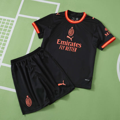 A.C. Milan 2026-2027 Season Third Black Kids Football Jersey Trikot Maillot