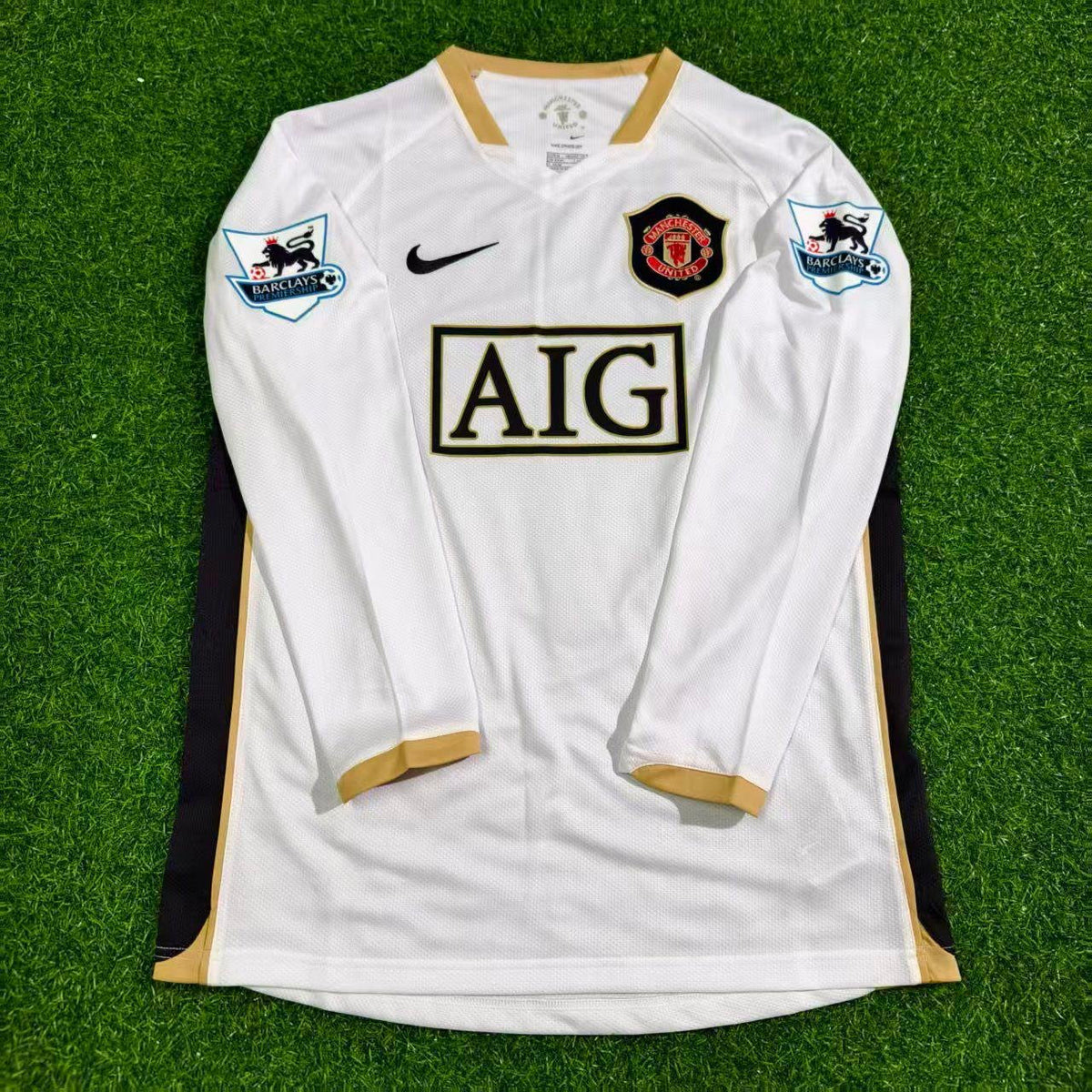 Ole Gunnar Solskjær #20 Manchester United 2006-2007 White Retro Long Sleeve Football Jersey