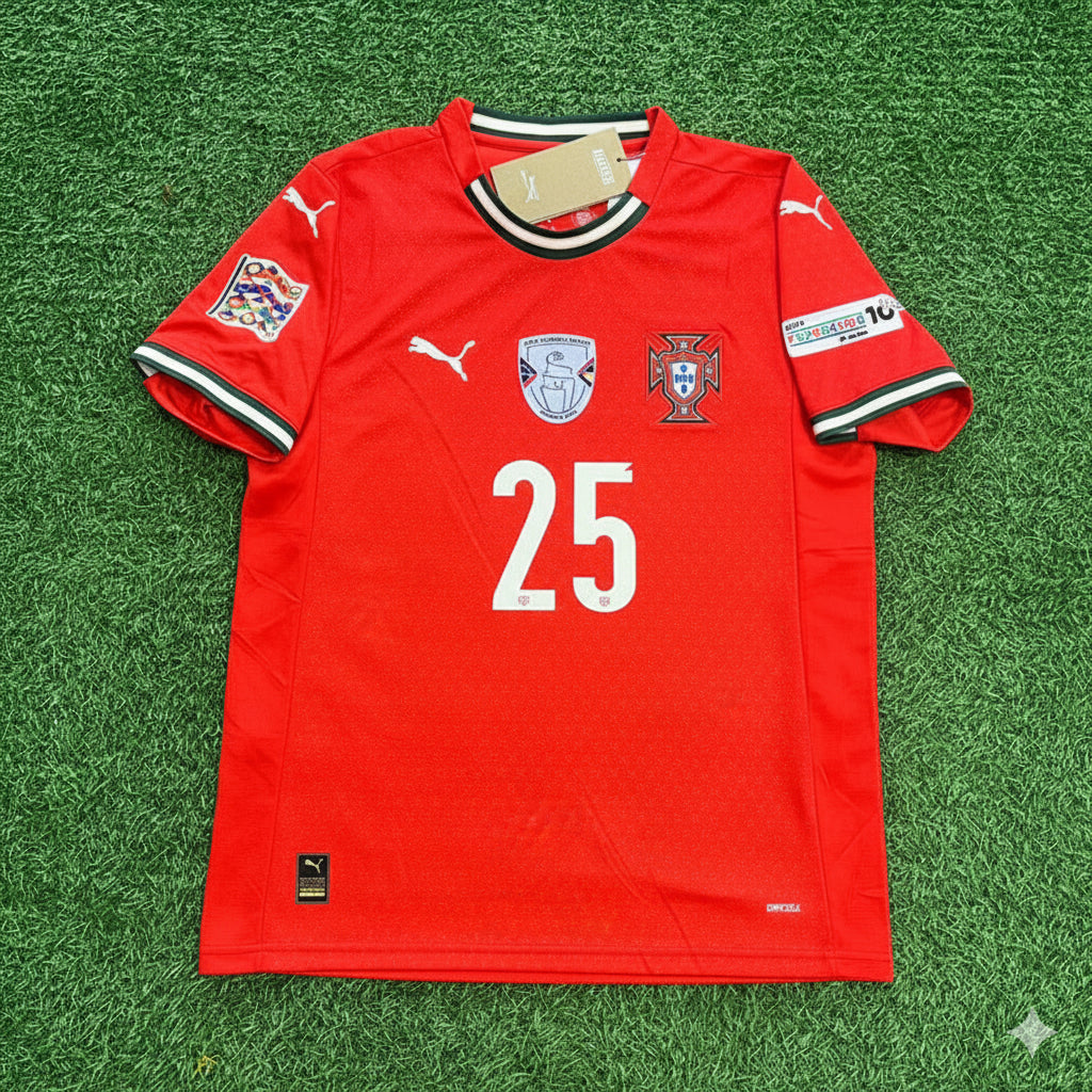 Nuno Mendes Portugal UEFA Nations League Sieger Rot Jersey Trikot Fußballtrikot