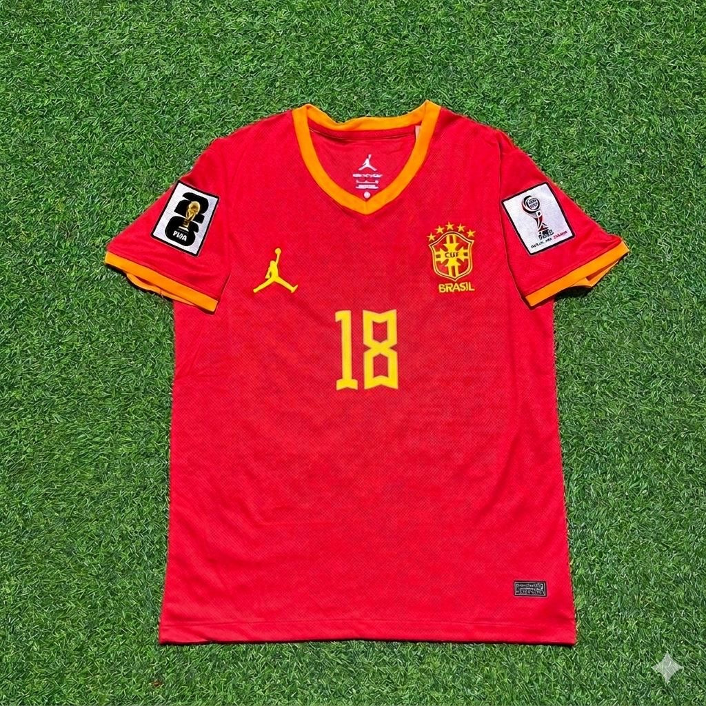 Andrey Santos 18# Brazil 2026 World Cup Red Jersey Trikot