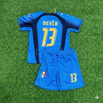 Alessandro Nesta 13- Italy 2006 World Cup Final Retro Kids Jersey Maillot Kinder Trikot Maglia Soccer Shirt