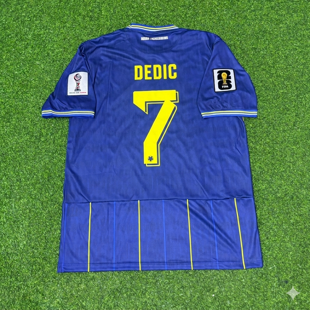 Amar Dedic Bosnia and Herzegovina 2026 World Cup Blue Football Jersey