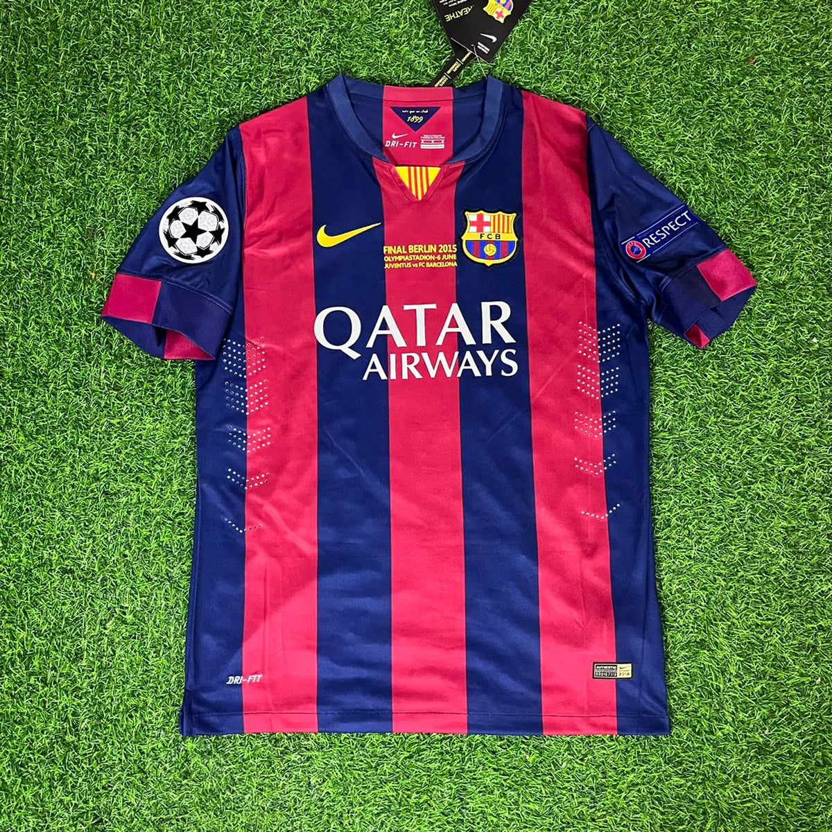 Barcelona 2015 Champions League Final Kids Retro Jersey – Andres Iniesta 8