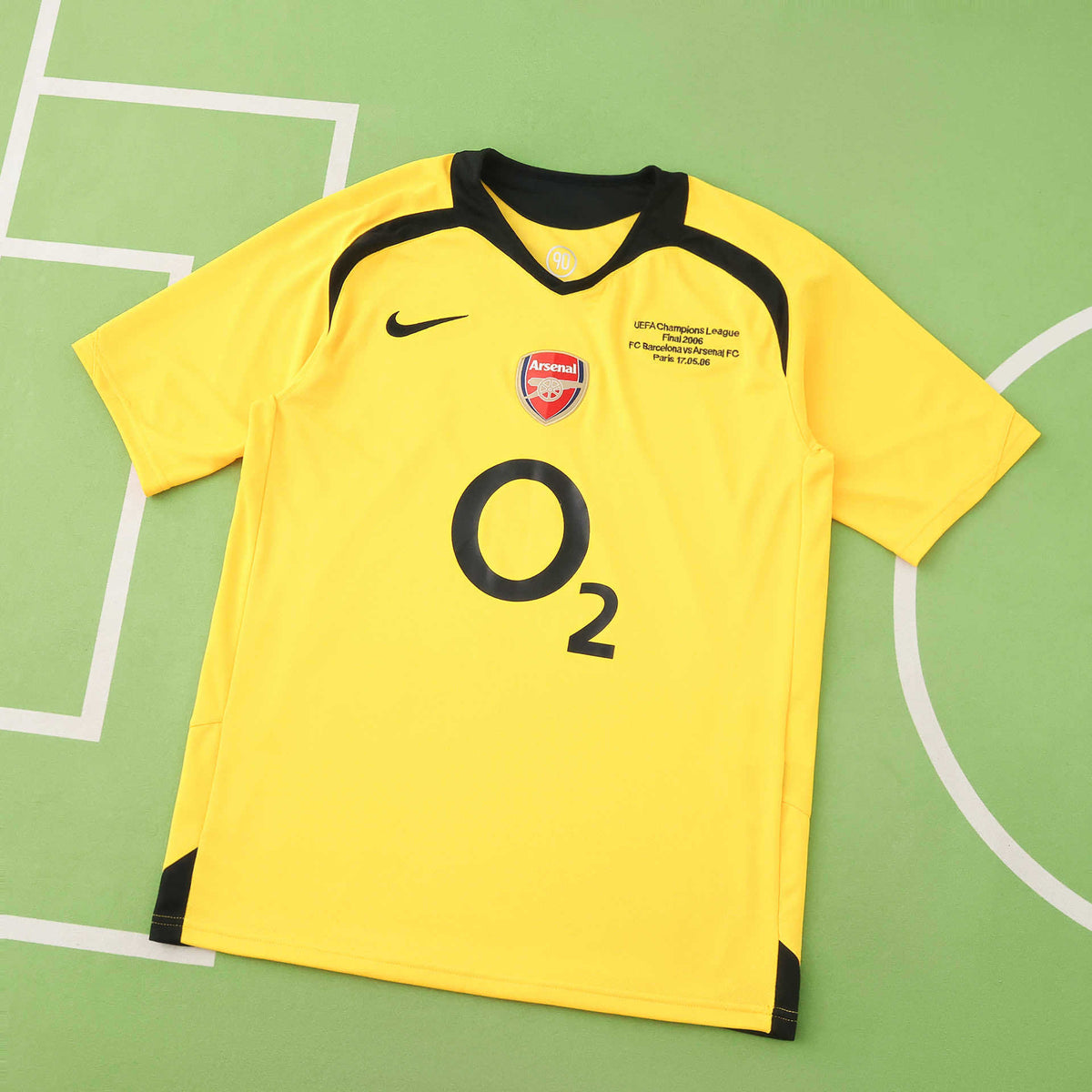 Arsenal 2005-2006 Season Away Yellow Retro Football Jersey Trikot Maillot