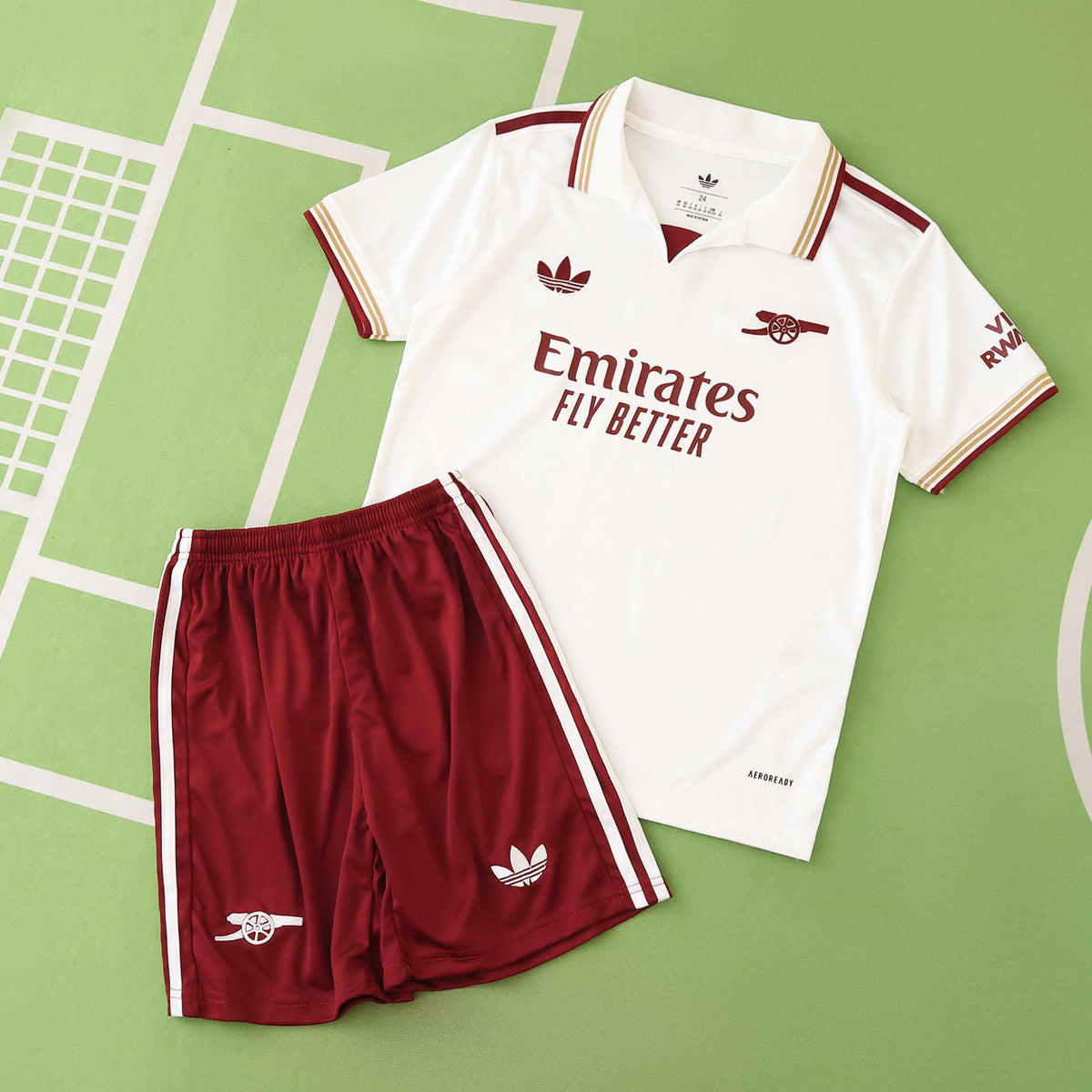Arsenal 2025-2026 Season Third White Kids Football Jersey Trikot Maillot