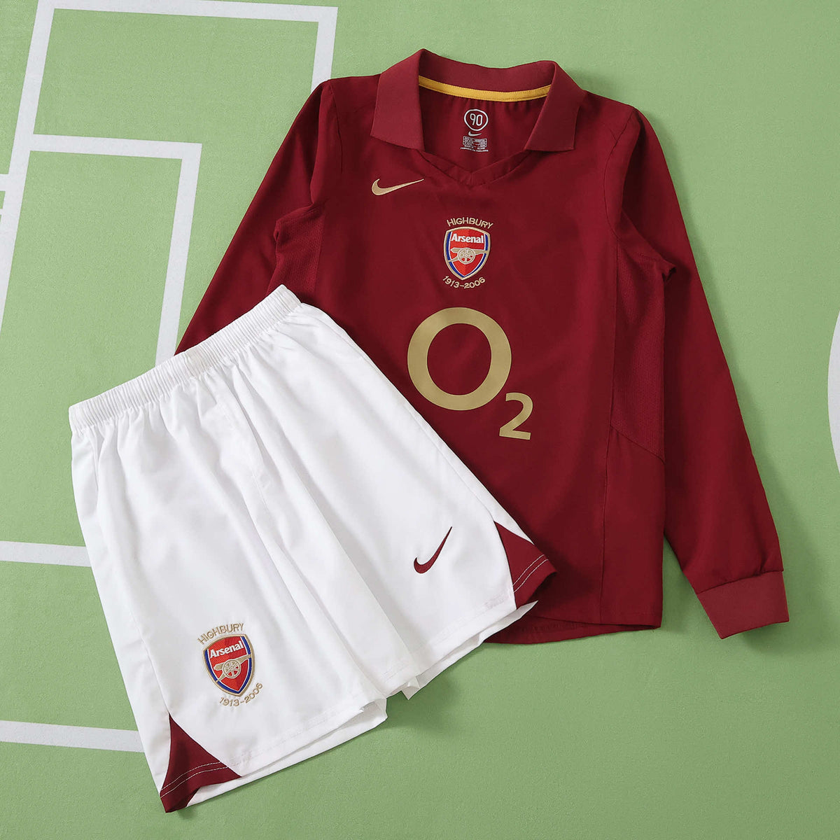 Arsenal F.C. 2005-2006 Season Retro Home Kids Long Sleeve Football Jersey Trikot Maillot