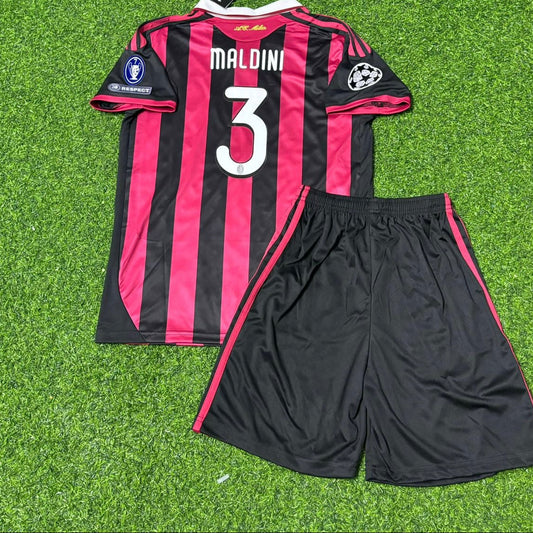 Paolo Maldini AC Milan 2008-2009 Final Season Kids Home Retro Football Jersey