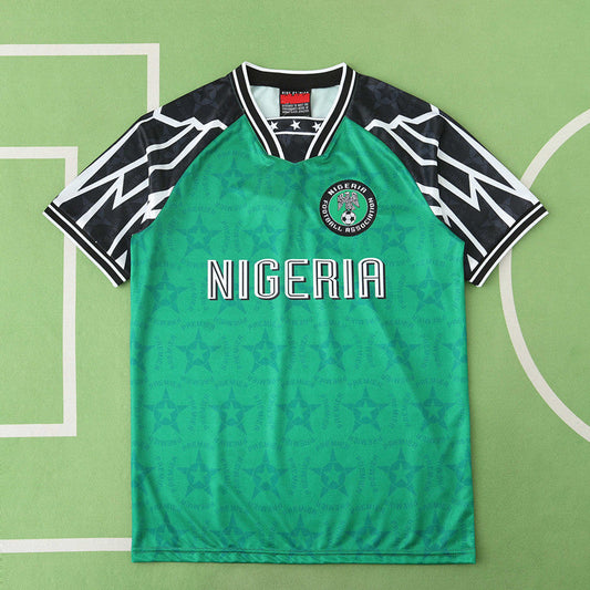Nigeria 95/96 Saison Heim Retro Grünes Trikot Fußball T-Shirt