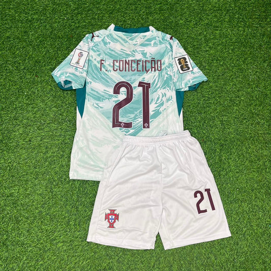 Francisco Conceicao Portugal 2026 World Cup Kids Away Football Jersey