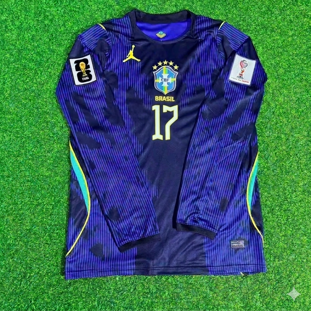 Fabinho 17# Brazil 2026 World Cup Sleeve Blue Away Jersey Trikot