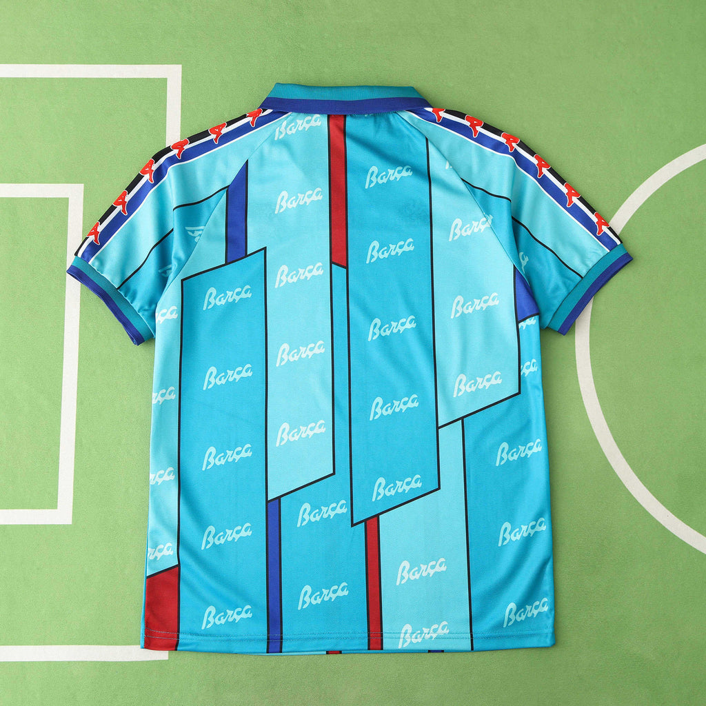 FC Barcelona 1996-1997 Season Away Blue Retro Football Jersey Trikot Maillot