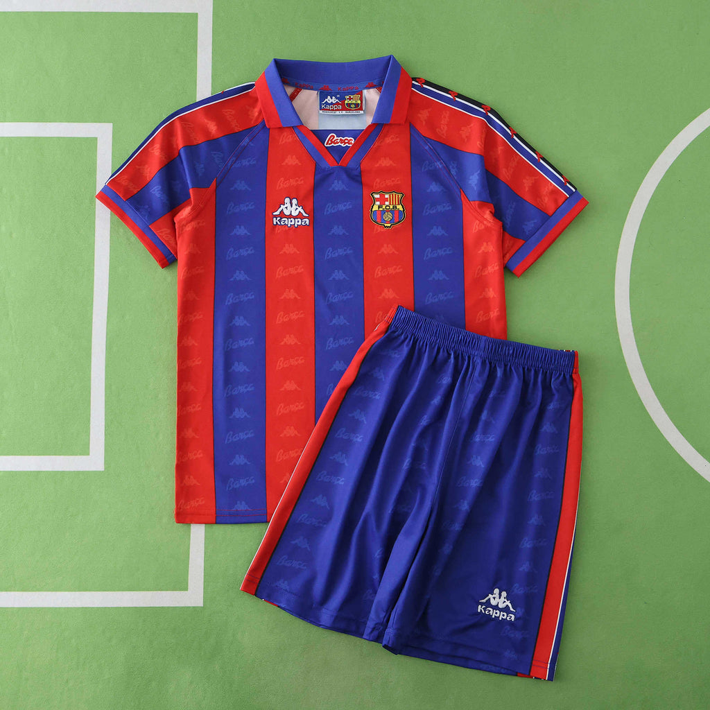 FC Barcelona 1996-1997 Season Home Kids Retro Football Jersey Trikot Maillot