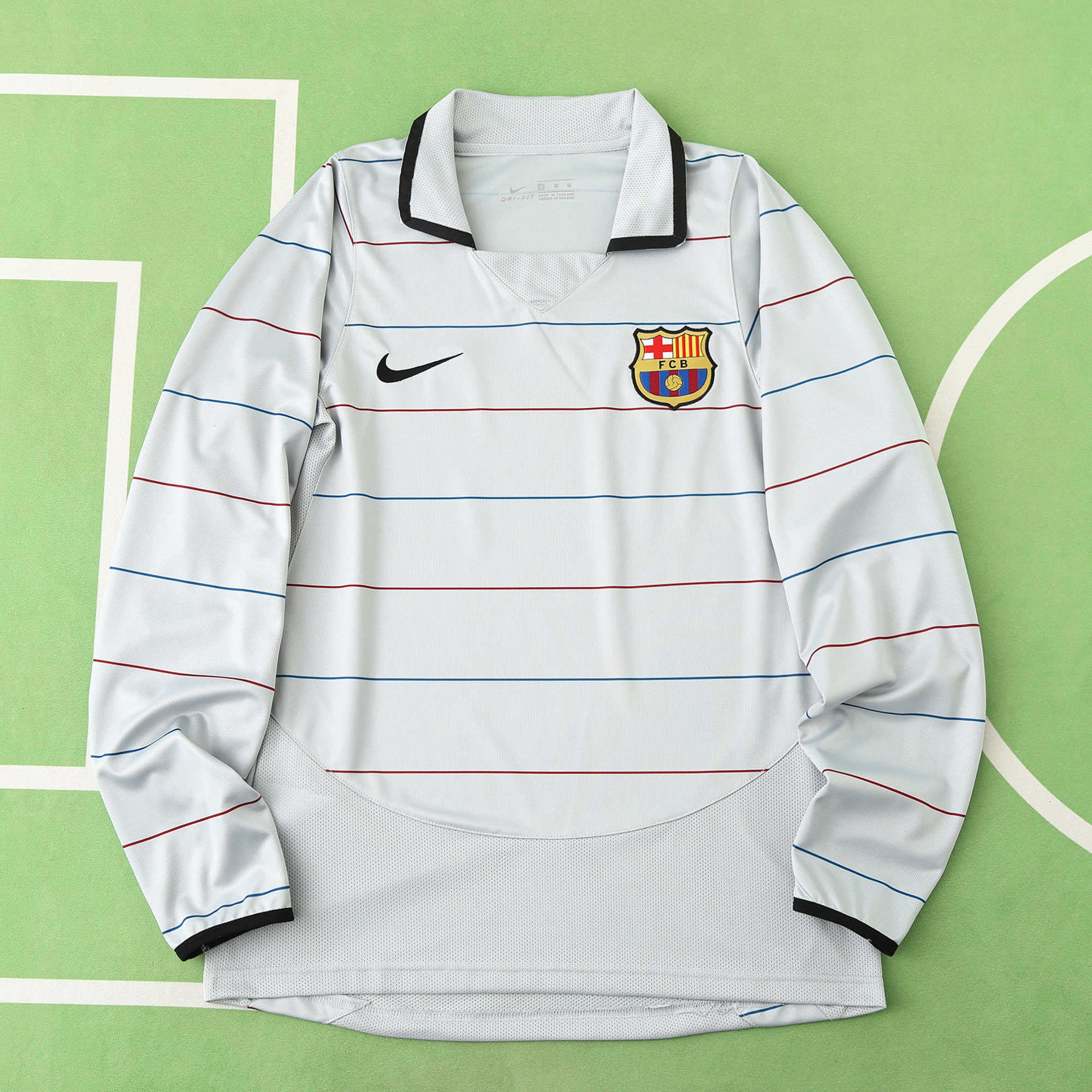 FC Barcelona 2003-2004 Season Away Retro Long Sleeve Football Jersey Trikot Maillot