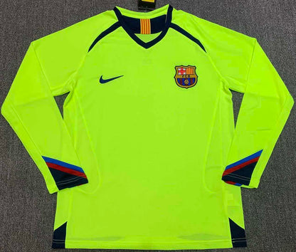 FC Barcelona 2005-2006 Season Away Retro Long Sleeve Football Jersey Trikot Maillot