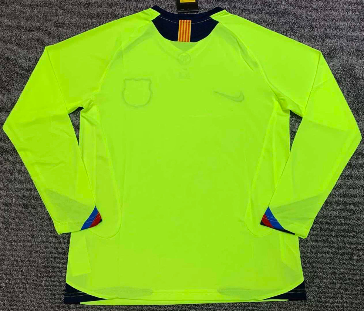 FC Barcelona 2005-2006 Season Away Retro Long Sleeve Football Jersey Trikot Maillot