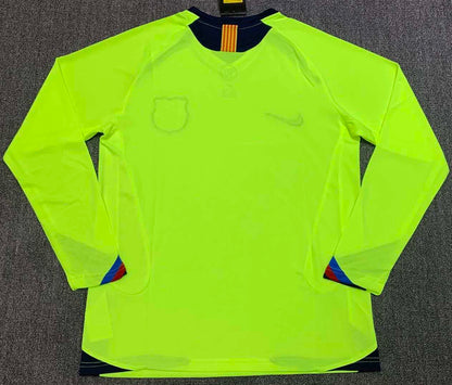 FC Barcelona 2005-2006 Season Away Retro Long Sleeve Football Jersey Trikot Maillot