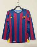 FC Barcelona 2005-2006 Season Home Retro Long Sleeve Football Jersey Trikot Maillot