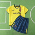 FC Barcelona 2008-2009 Season Away Kids Yellow Retro Football Jersey Trikot Maillot