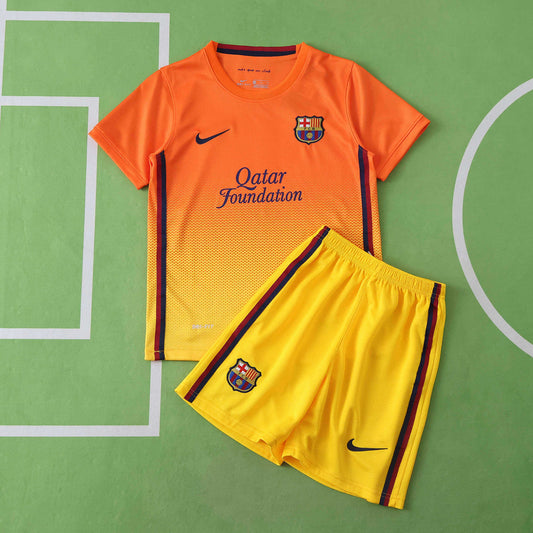 Barcelona 2012-2013 Season Kids Away Orange Retro Football Jersey Trikot Maillot