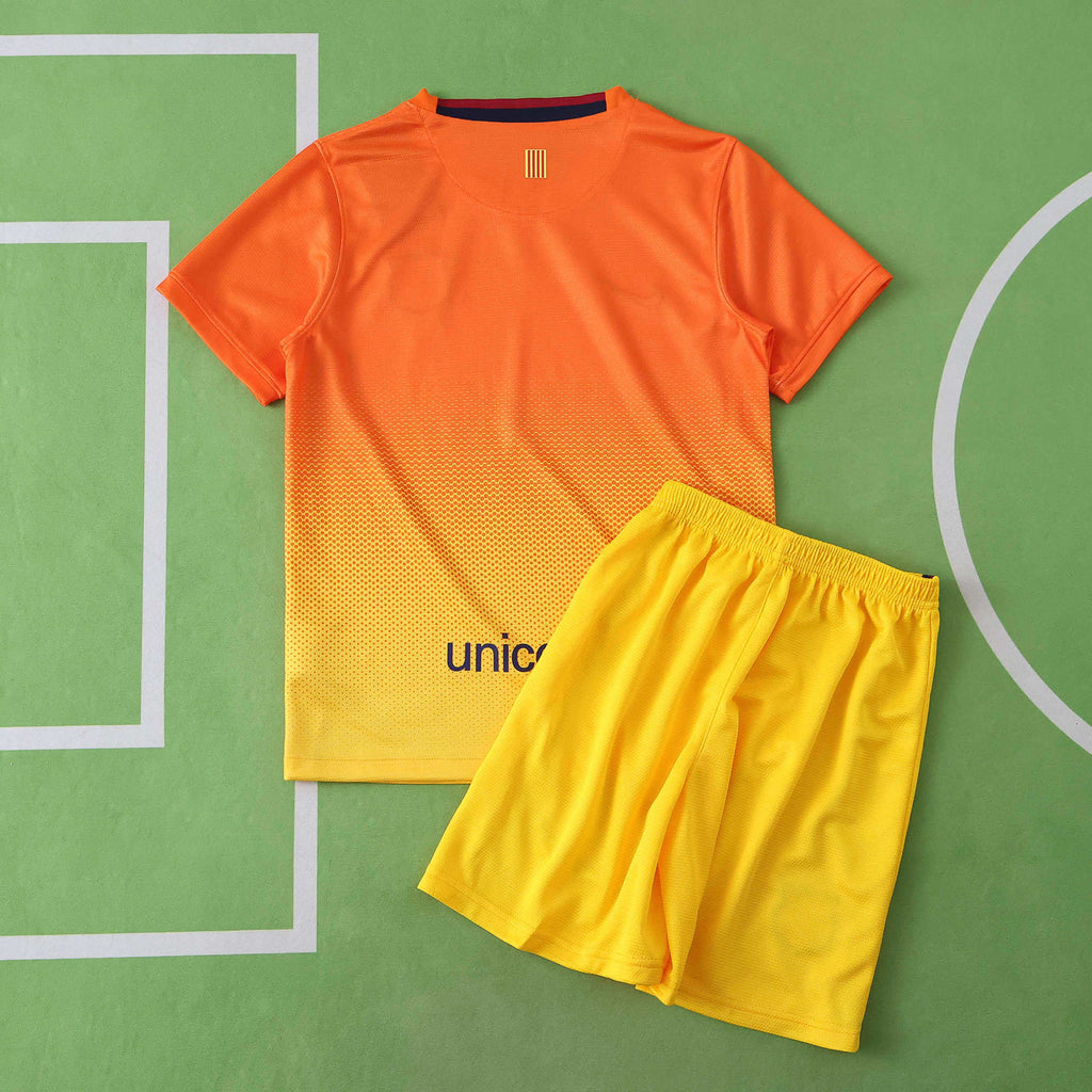 Barcelona 2012-2013 Season Kids Away Orange Retro Football Jersey Trikot Maillot