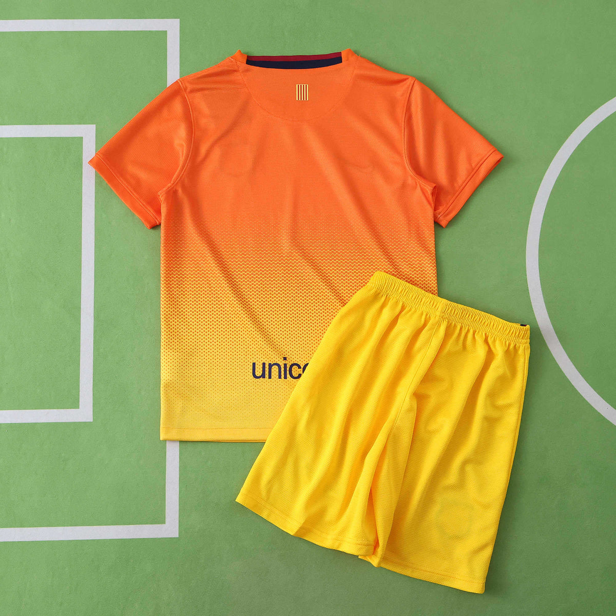 Barcelona 2012-2013 Season Kids Away Orange Retro Football Jersey Trikot Maillot