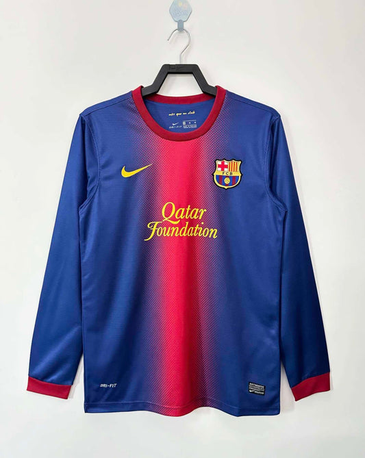 Barcelona 2012-2013 Season Homem Long Sleeve Retro Football Jersey Trikot Maillot
