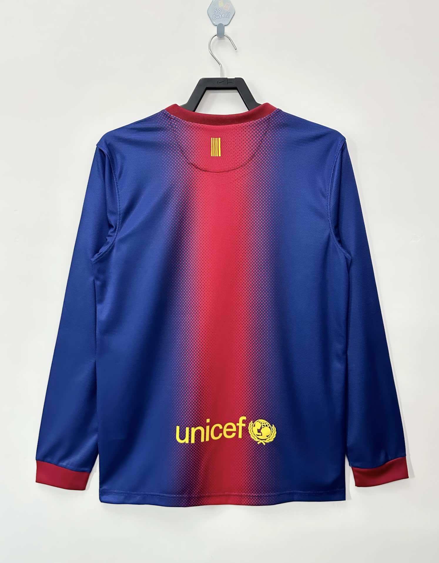 Barcelona 2012-2013 Season Homem Long Sleeve Retro Football Jersey Trikot Maillot