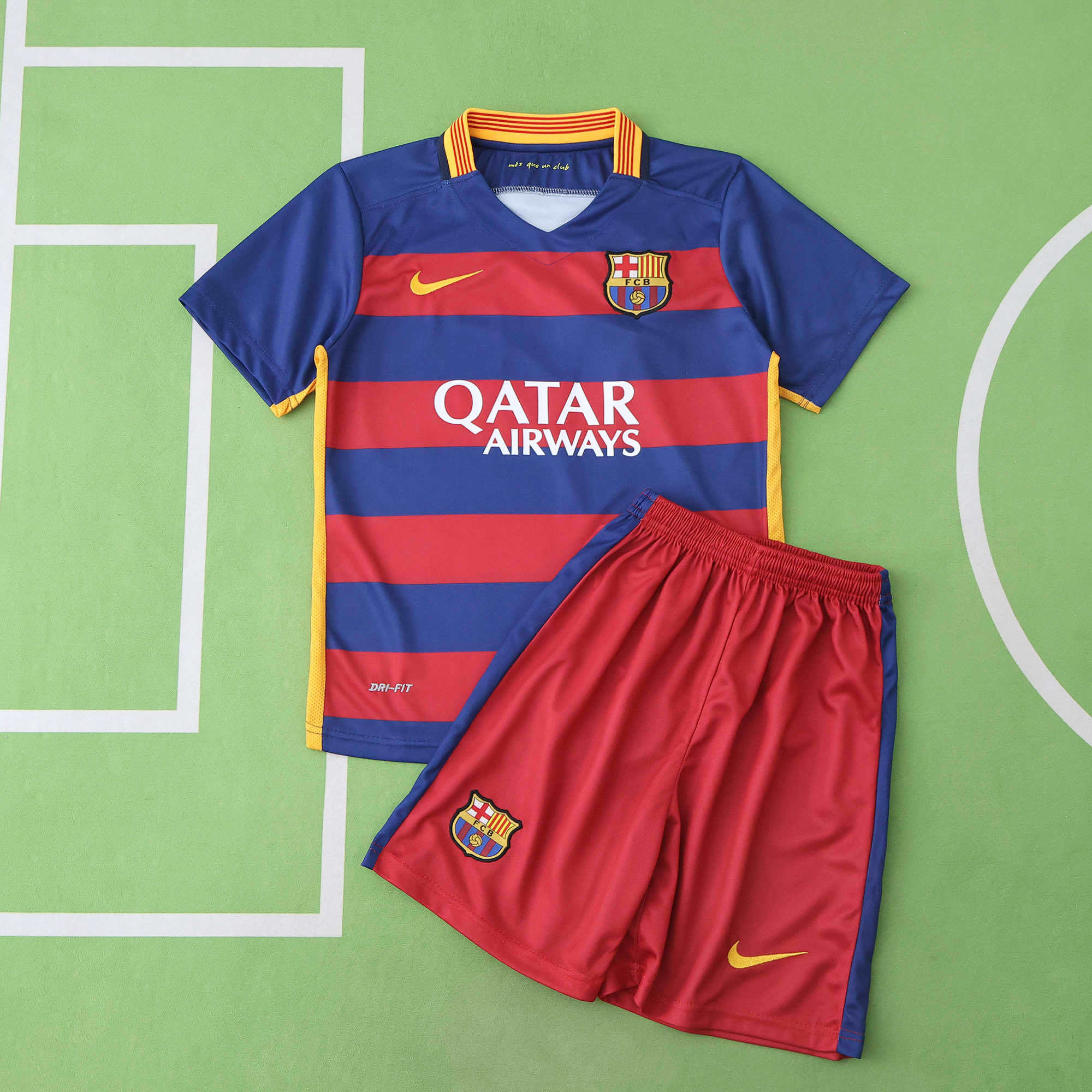 FC Barcelona 2015-2016 Season Home Kids Retro Football Jersey Trikot Maillot