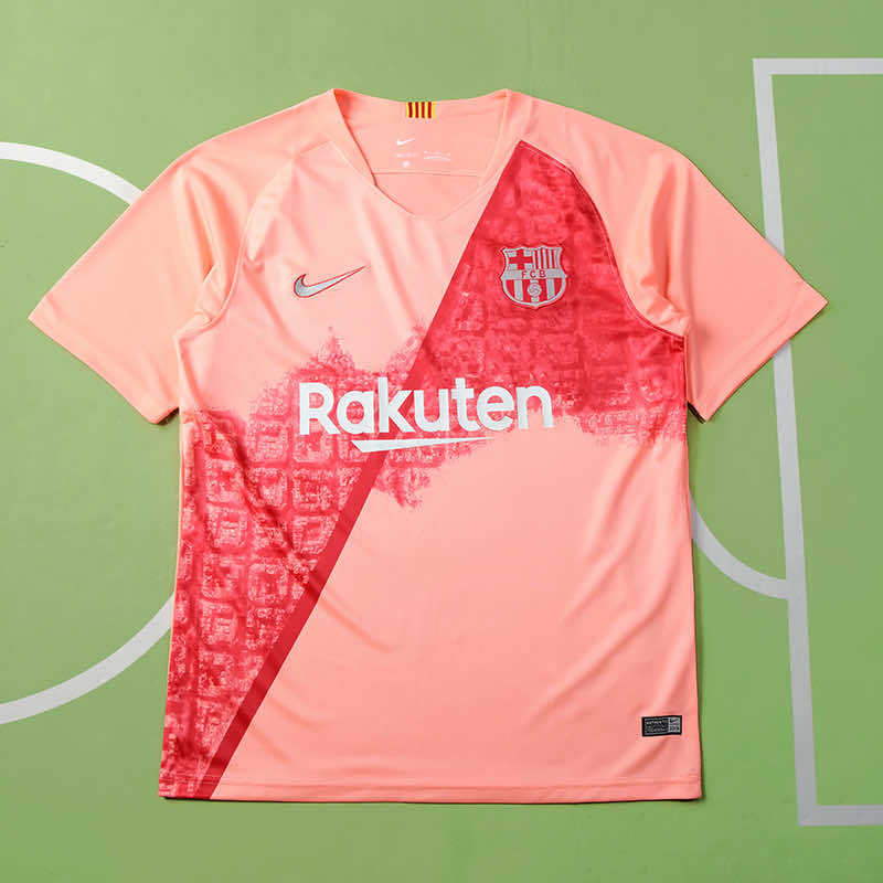 FC Barcelona 2018-2019 Season Third Pink Retro Football Jersey Trikot Maillot