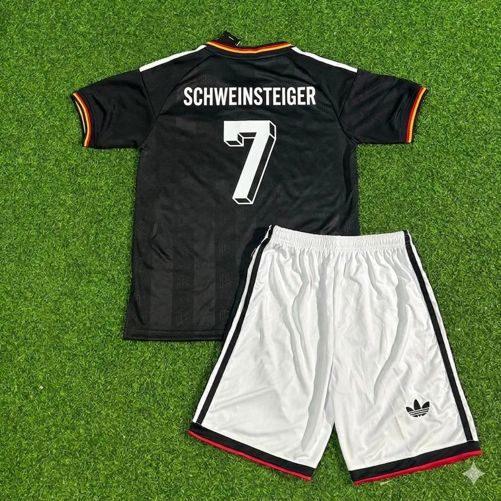 Bastian Schweinsteiger Germany Black Retro Kids Football Jersey
