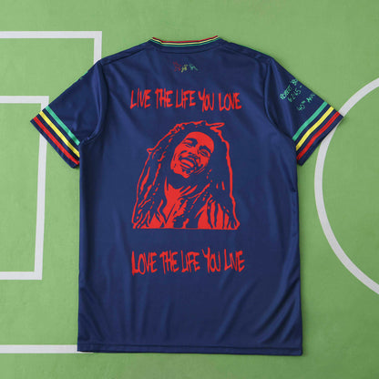 Bob Marley Special Edition Commemorative Navy Blue Retro Jersey Maillot