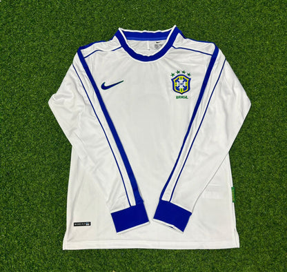 Maillot de football rétro à manches longues Adriano Brésil