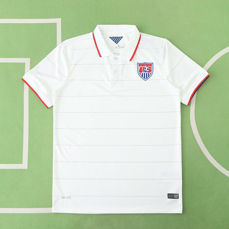 USA 2014 World Cup Retro White Jersey Trikot Soccer Shirt