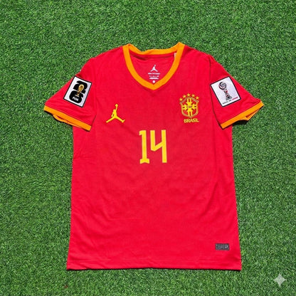 Maillot rouge Wesley 14# Brésil Coupe du Monde 2026