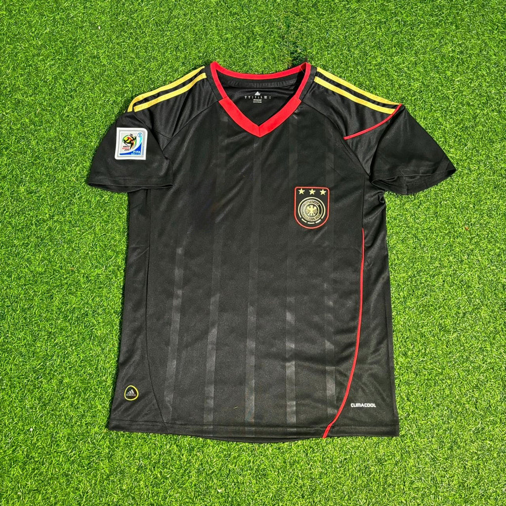 Germany Deutschland 2010 World Cup Black Retro Football Jersey