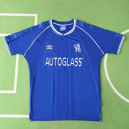 Chelsea 1999-2001 Season Home Blue Retro  Football Jersey Trikot Maillot