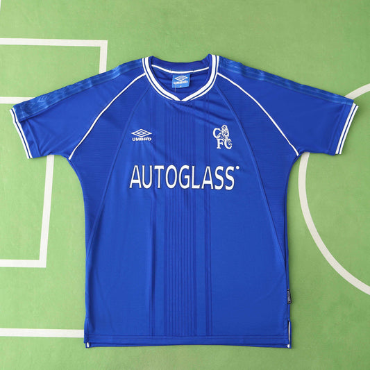 Chelsea 1999-2001 Season Home Blue Retro  Football Jersey Trikot Maillot