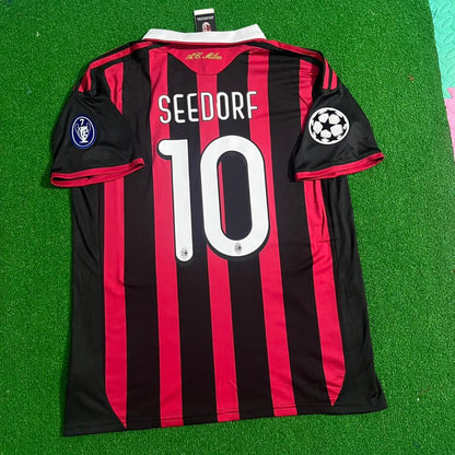 Clarence Seedorf #10 - AC Milan 2009 2010 Red Black Kit Jersey Trikot Maillot Soccer Shirt