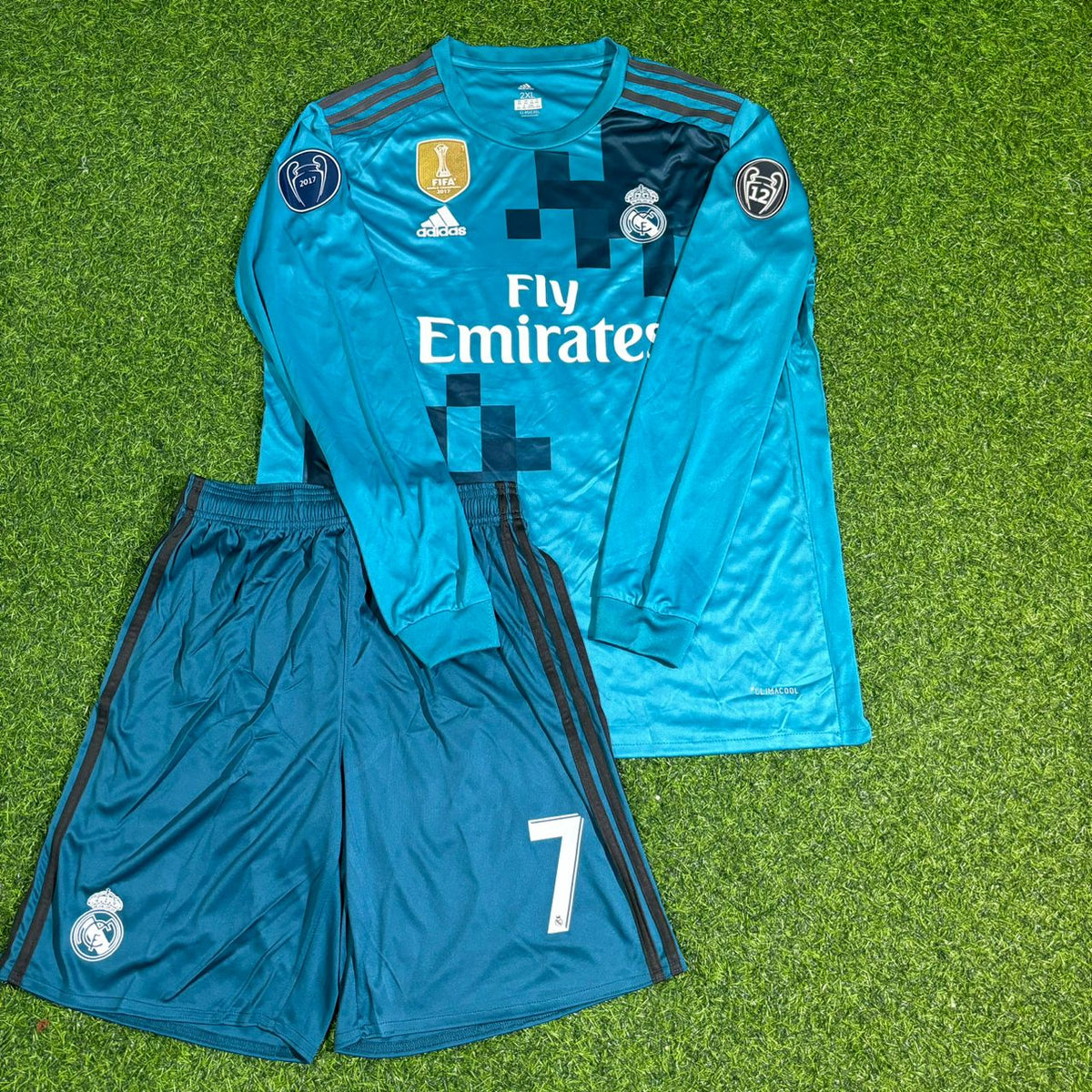 Cristiano Ronaldo Real 2018 CL Kids Kit Jersey Soccer Shirt KinderTrikot