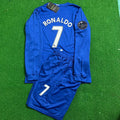 Cristiano Ronaldo Manchester United 2008/09 Blue Kids Kit – Kit Jersey for Children – | KinderTrikot | Maillot Enfant Soccer Shirt