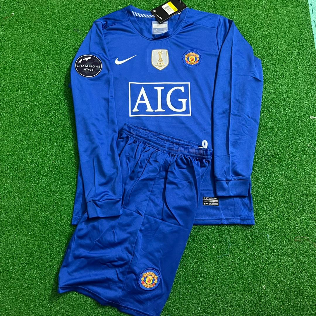 Cristiano Ronaldo Manchester United 2008/09 Blue Kids Kit – Kit Jersey for Children – | KinderTrikot | Maillot Enfant Soccer Shirt