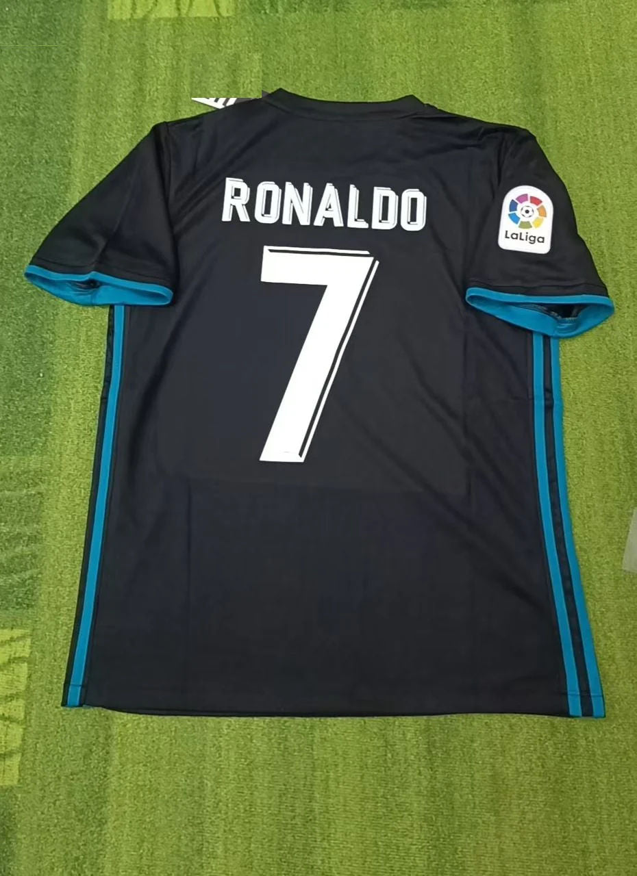 Cristiano Ronaldo Real Madrid Black Jersey Kit Trikot Soccer Shirt