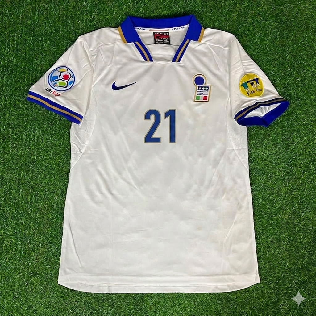Gianfranco Zola # 21 Italien EURO 1996 Weißes Retro-Trikot