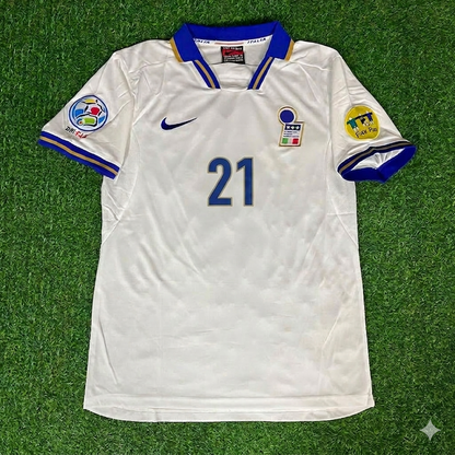 Gianfranco Zola # 21 Italien EURO 1996 Weißes Retro-Trikot