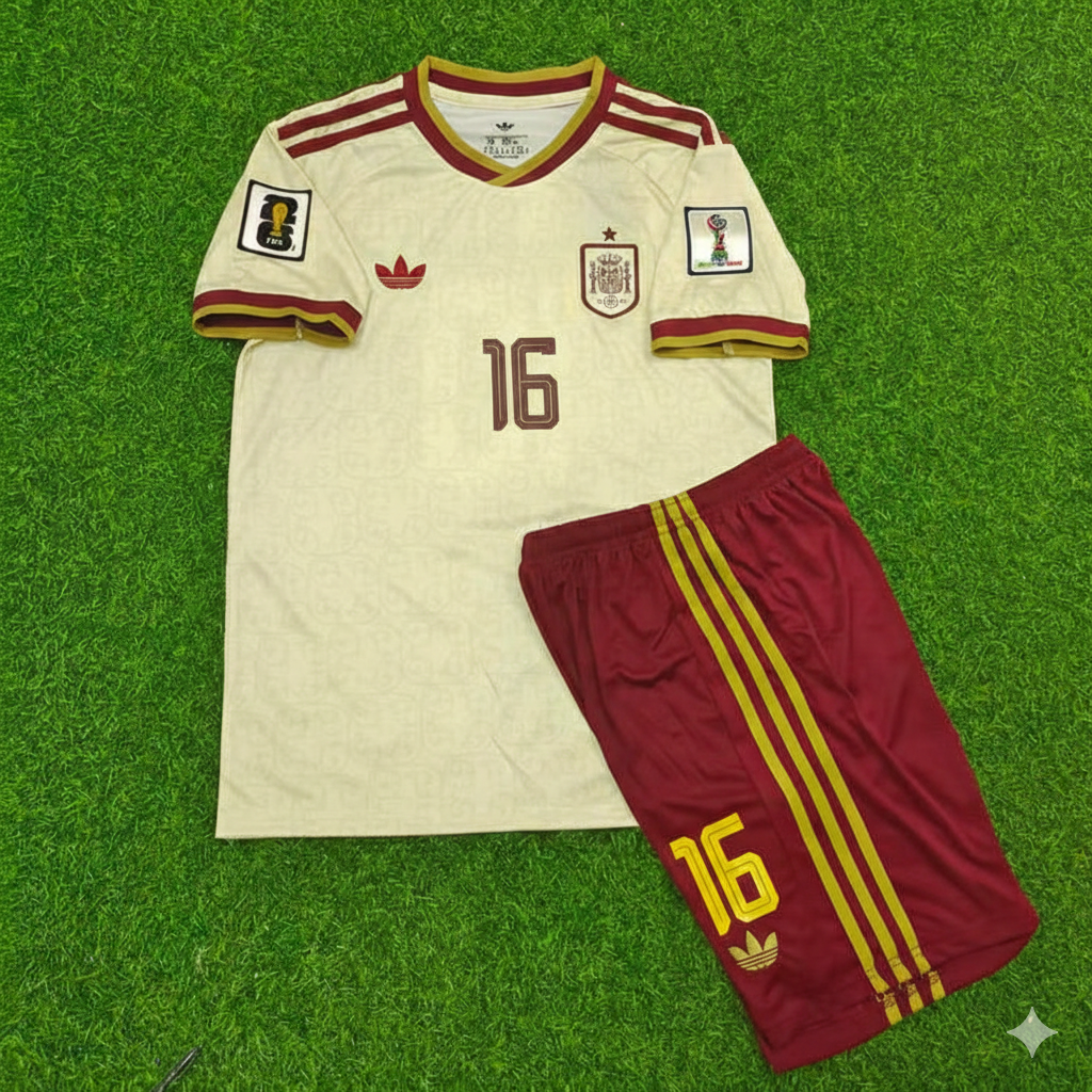 Rodri 16- Spain 2026 World Cup Away Kids Football Jersey